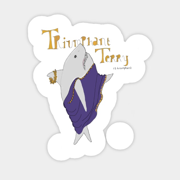 Triumphant Terry Sticker by Roman Memes and Roman Meme Accessories